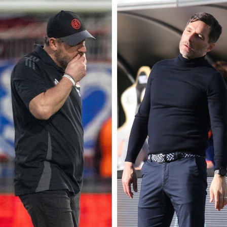 Collage: Union-Trainer Steffen Baumgart, Hertha-Trainer Stefan Leitl
