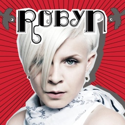 Frau mit Scheitel auf deinem CD-Cover, darüber steht "Robyn"